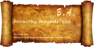 Bereczky Annamária névjegykártya